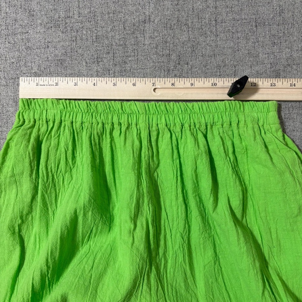 Alfredos Wife Pant Set Women Small Smocked Waist Ruffle Hem Capri Pants Green - Picture 7 of 13